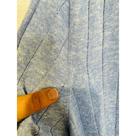 BOSS Light Blue Collared Short Sleeve Front Button Polo Knit Midi Dress Size - Picture 5 of 10